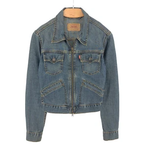 Giacca In Jeans Zip Vintage LEVI'S STRAUSS & CO Per Ragazze Taglia S - Picture 1 of 8