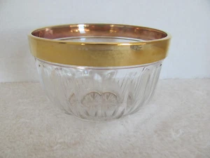Mikasa Cambria Gold-Clear Glass w Gold Trim-4 1/4" Fruit/Dessert Bowls-Set of 8 - Picture 1 of 7