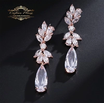 Pendientes Pendientes de Lujo Circonita AAA Cristales de Swarovski Stellux™ 18K Rosado Foto 1 de 4