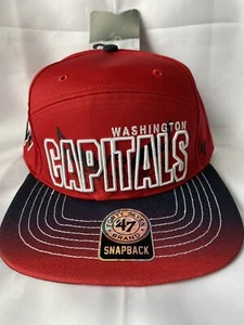 NHL Washington Capitals Glowdown Flat Brim Snapback Adjustable Hat 47 Red - New - Picture 1 of 8