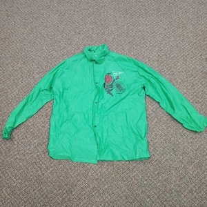 Vintage UND North Dakota Fighting Sioux Potato Bowl Rain Jacket Green Size M - Picture 1 of 5