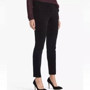 White House Black Market Size 4 The Slim Pants Velvet Black Career Trouser WHBM - Picture 1 of 14