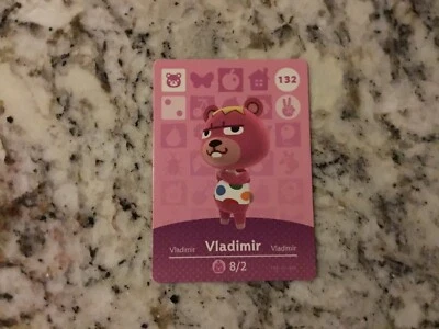 VLADIMIR 132 Animal Crossing Amiibo Nintendo Authentic Mint Card From Series 2