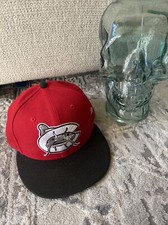 Carolina Mudcats New Era 5950 Fitted Hat Cap Red Size 7 3/8 Game Used