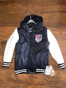 Obermeyer 14 Juniors Parka VARSITY JACKET Winter Coat Black White Ski Snow NWT - Picture 1 of 8