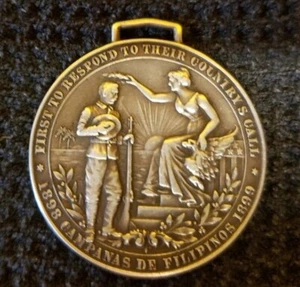Silver Militaria Rare First Montana U.S. Volunteer Second Division Eighth Army - Picture 1 of 6