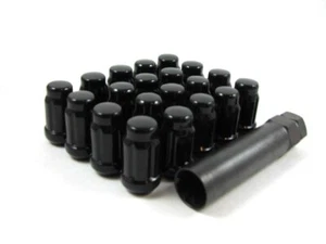 20 Pc Set Spline Tuner Lug Nuts 7/16" Black Chevy Chevelle Dodge Dart - Picture 1 of 1