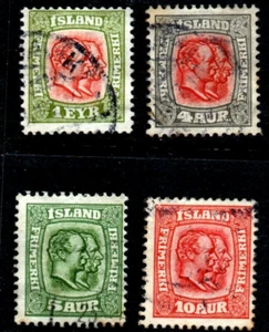 ICELAND SCOTT #71 73 74 76 FVF+ USED, FREE SHIPPING IN USA - Picture 1 of 1