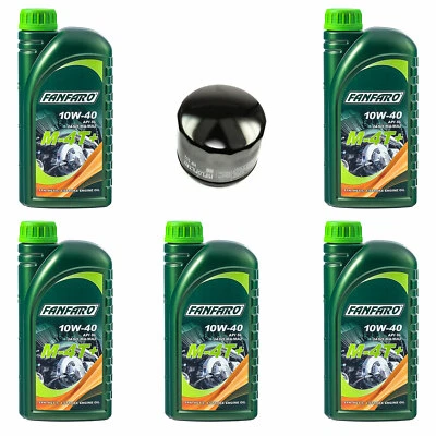 Motoröl Ölfilter HF552 Set 10W40 5 Liter für Moto Guzzi California Quota Mille - Bild 1 von 4