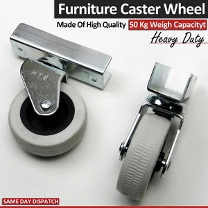 2 Heavy Duty 70 mm Replacement U Bed Base Castor Wheel Caster Wheel Swivel Plate - Picture 1 of 9
