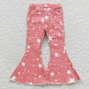 Baby Girls Star Jeans Pants Boutique Denim Ruffle Pants - Picture 1 of 1