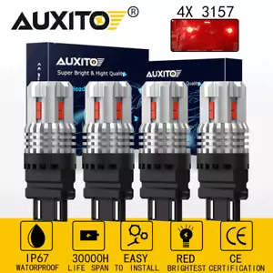 AUXITO 3157 Red LED Brake Tail Light/Parking Bulbs High Power CANBUS Error Free - Bild 1 von 10