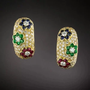 2.50ct Natural Round Diamond Gemstone 14k Yellow Gold Anniversary Stud Earrings - Picture 1 of 4