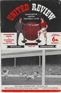 MANCHESTER UNITED V BLACKBURN ROVERS ~ ~ 28 DE OCTUBRE DE 1963 ~ FICHA INTACTA - Imagen 1 de 1
