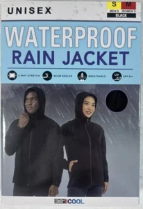 32 Degrees Cool Unisex UPF 50+ Waterproof Rain Jacket, Black, Men's S /Women's M - Picture 1 of 4