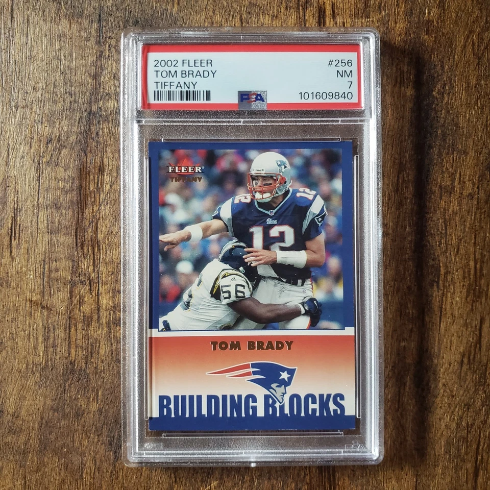 2002 Fleer Tradition #256 Tom Brady Building Blocks Tiffany /225 Pop 7, 1 Higher - Image 1 of 3