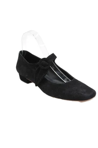 Doen Womens Leather One Strap Square Toe Mary Jane Flats Black Size 37.5 7.5 - Picture 1 of 6