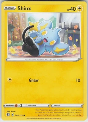 Pokemon Shinx 049/172 SWSH09: Brilliant Stars Common NM - Image 1 of 2
