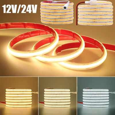 12V 24V COB LED Streifen Strip Selbstklebend Band Lichtschlauch IP68 Wasserdicht - Bild 1 von 4