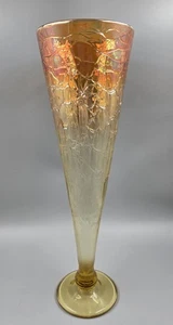12"H, Vintage-style vase w/ombre color transition & unique crackle luster finish - Picture 1 of 4