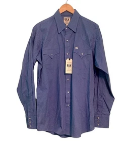 Camisa occidental Ely Cattleman perla a presión nueva con etiquetas para hombre grande azul - Imagen 1 de 5