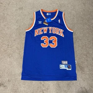 Patrick Ewing New York Knicks Adidas Hardwood Classics Blue - Large +2" NWT - Picture 1 of 9