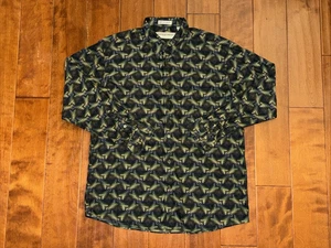 Jhane Barnes Shirt Mens Large Fabric Woven in Japan Geometric Long Sleeve Button - Picture 1 of 17