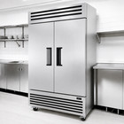 Commercial Freezer 2 Solid Door Stainless Steel Reach-in Upright Restaurant 54"W