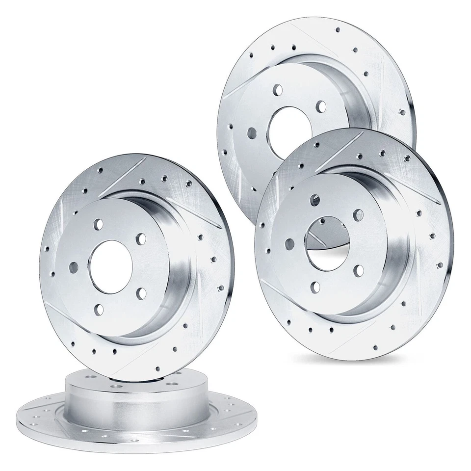 For Mercedes-Benz 190D 84-89 Drilled & Slotted Front & Rear Brake Rotor Set — 第 1/3 张图片