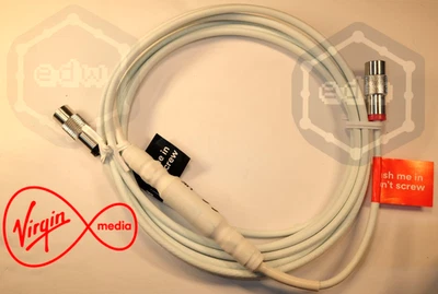 Virgin Media Coaxial RF Cable,  Push Fit  Broadband/TV (1.5m, with Isolator) NEW - Image 1 of 4