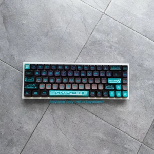 Gray Cyan Keycaps set PBT Pudding Translucent 126keys for MX Mechancial Keyboard - Picture 1 of 13