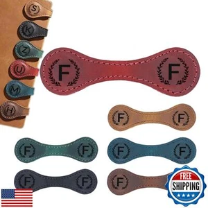 Magnetic Leather Bookmark with 26 Initial for Reading Women,Personalized Magn - Picture 1 of 5