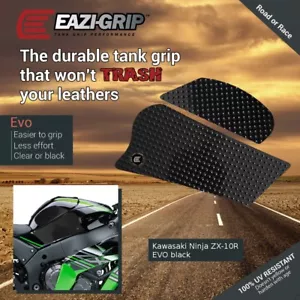 2011 + ZX10R Eazi-Grip Evo Tank Traction Pads 2024 ZX10 ZX-10R ZX-10RR - BLACK - Picture 1 of 2