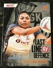 Kristiana Manu'ä Giants Last Line of Defence 2019 Super Netball Card #LLD-03
