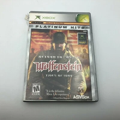 XBOX Return To Castle Wolfenstein Tides Of War Estuche dañado Platino Éxitos B7 Foto 1 de 4