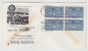 TurtlesTradingPost- Naval Aviation 1961- FDC #1185- Artcraft Cachet- Block 4 - Picture 1 of 1