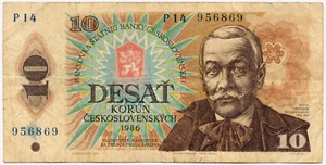 Tschechoslowakei 1986 10 Korun Banknote P14-956869 - Bild 1 von 2
