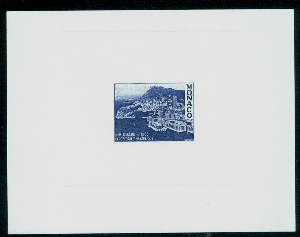 1985 Monaco city Panorama view,Monaco,Philatelic Exhibition,Proof special s/s - Image 1 of 1
