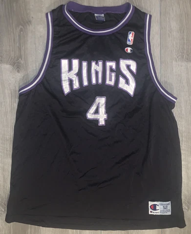 Vintage Champion Chris Webber Sacramento Kings Black Away Jersey Mens 52 XXL Cover