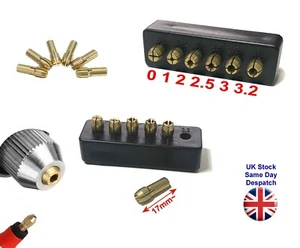 6pc Brass Collet on stand 0 to .3.2mm Rotary Drill  Accessories - Picture 1 of 4