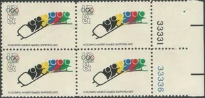 Plate Block of 4 stamps - Scott 1461 - 8 cent - 1972 - Winter Olympics - MNH - Picture 1 of 1