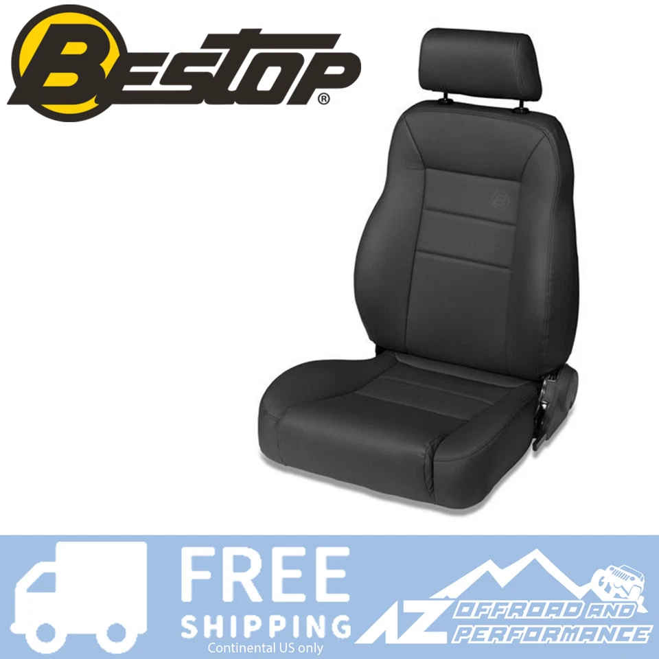 Bestop TrailMax 2 Pro Driver Seat For 76-06 Jeep CJ Wrangler Black Crush Vinyl - Image 1 of 1