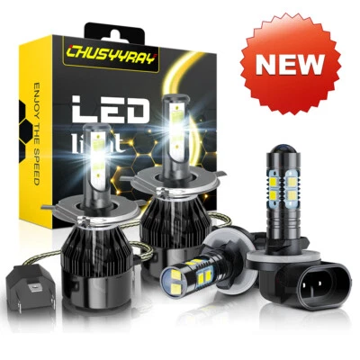 For Hyundai Tucson 2005-2008 2009 Combo LED Headlight High/Low+Fog Light Bulbs*4 - Image 1 of 4