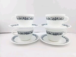 Lot Of 4 Corningware Old Town Blue Cups/Saucers - Picture 1 of 1