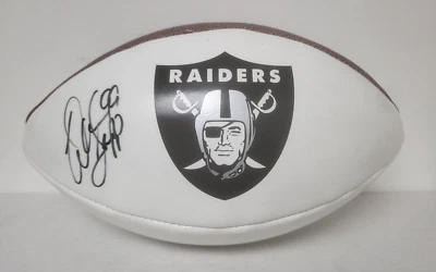 WARREN SAPP OAKLAND RAIDERS SIGNED AUTOGRAPHED WILSON WHITE PANEL FOOTBALL JSA - Image 1 of 4