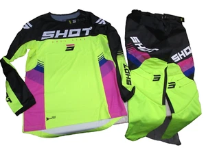 SHOT RACE GEAR MOTOCROSS PANTS + JERSEY SET - 38" WAIST + 2XL JERSEY   TRACER - Picture 1 of 17