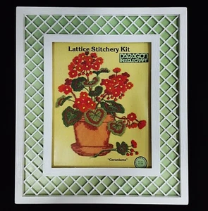 Kit de costura de celosía Paragon años 70 de colección geranios n.o 0738 hilo 1978 - Imagen 1 de 2