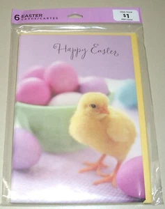 Connections from Hallmark ~ Happy Easter ~ Ducks Eggs 6 Pack Cards + Envelopes - Picture 1 of 2