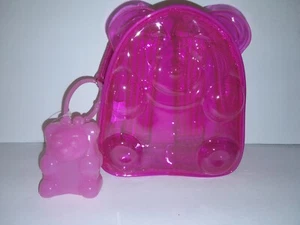 Bath & Body Works GUMMY BEAR Pink Jelly Cosmetic Backpack Bag pocketbac holder - Picture 1 of 10