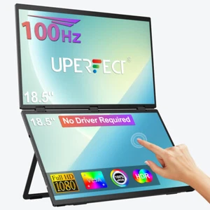 18,5" Ekran dotykowy Podwójny monitor do laptopa 1920x1080 100Hz Przenośny monitor HDR - Zdjęcie 1 z 7